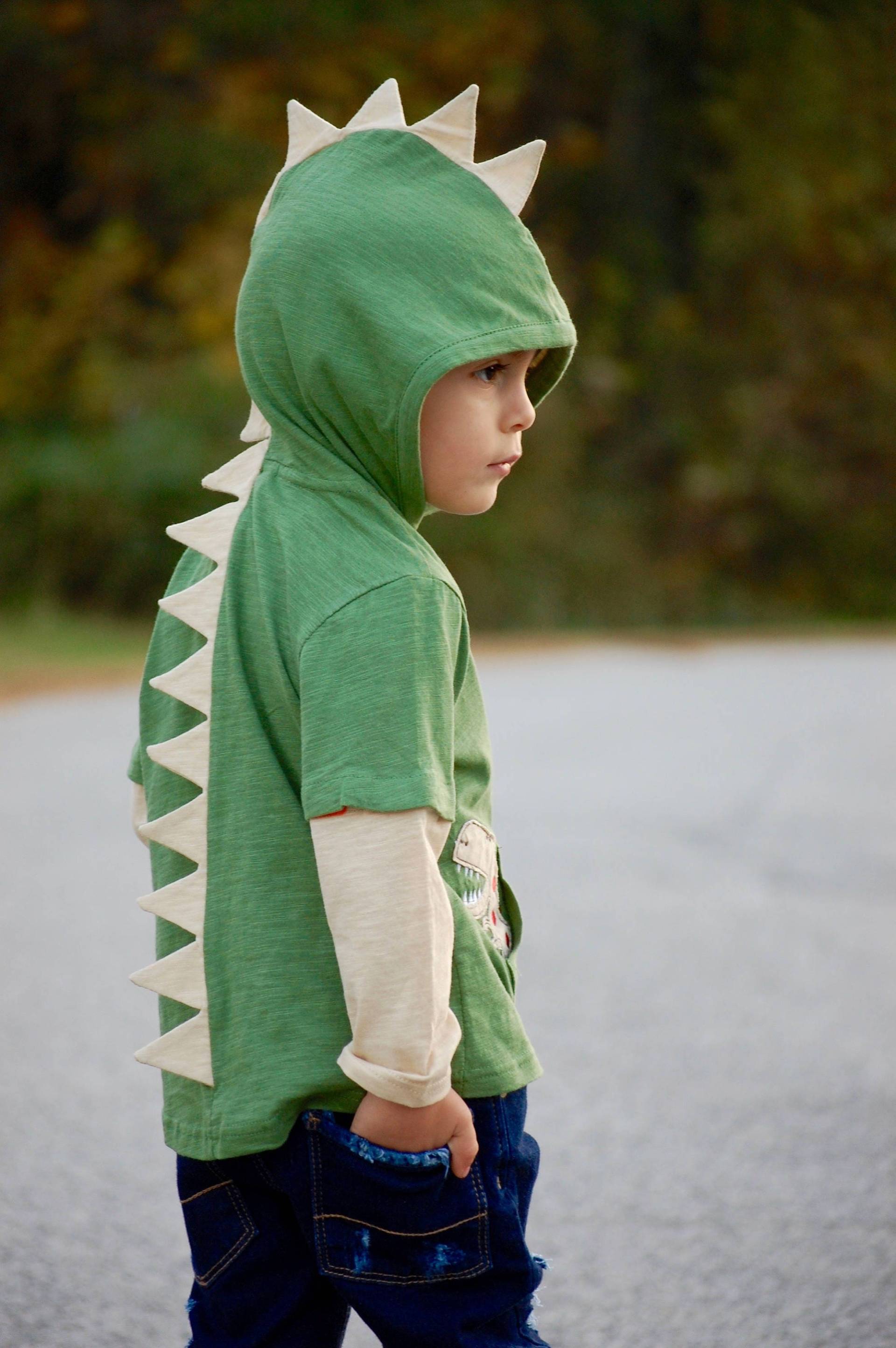 Hoodie Dinosaurier, Dinosaurier Kinderkostüm, Soft Dinosaur Play, 5T, Grün, Kinder Dino, Kleinkind Dino Pullover von MiniJiji