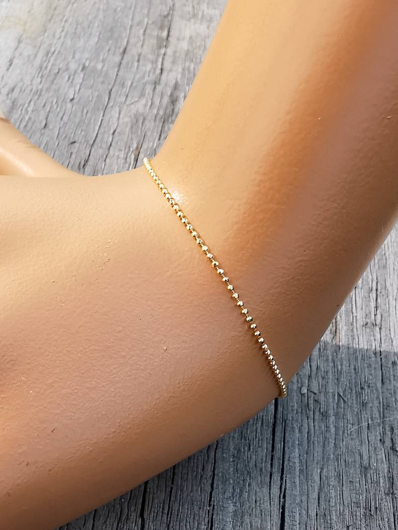 Feines Kugelketten Armband, 925 Sterling Silber, Armkettchen Feines Kugelketten Armband, 925 Sterling Silber, Armkettchen von MiniManufacture