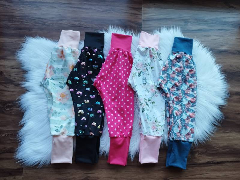Schnäppchen - Handmade 3Er Pack Pumphose Jersey Gr. 44 98/104 Wunschgröße Mädchen von MiniNaehwelt