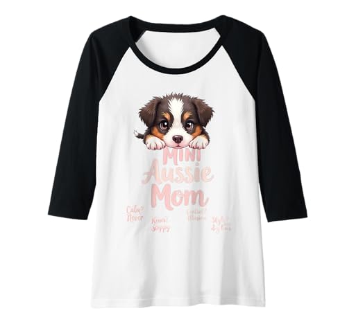 Damen Lustiges Mini-Zitat "Aussie Mom Dog" American Shepherd Mama Humor Raglan Damen Lustiges Mini-Zitat "Aussie Mom Dog" American Shepherd Mama Humor Raglan von Miniature American Shepherd Fun Designs