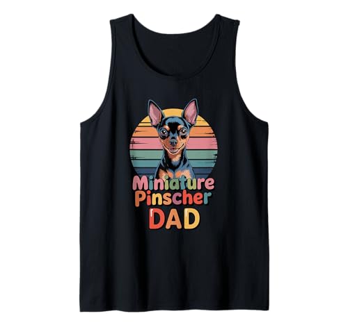 Herren Retro Miniature Pinscher Dad Tank Top von Miniature Pinscher Dog Lover Gifts