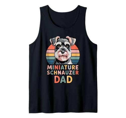 Herren Retro Miniature Schnauzer Dad Tank Top von Miniature Schnauzer Dog Lover Gifts