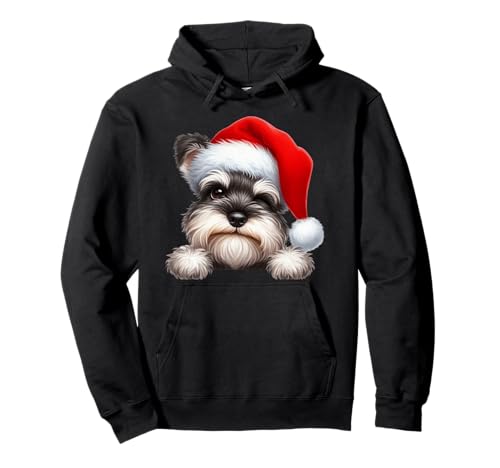 Miniatur Schnauzer Hund Weihnachten Nikolausmütze Hund Mama Papa Pullover Hoodie von Miniature Schnauzer Dog Tees NYC