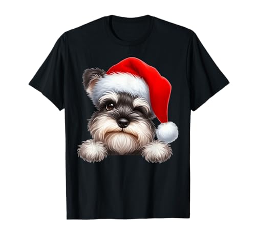 Miniatur Schnauzer Hund Weihnachten Nikolausmütze Hund Mama Papa T-Shirt Miniatur Schnauzer Hund Weihnachten Nikolausmütze Hund Mama Papa T-Shirt von Miniature Schnauzer Dog Tees NYC