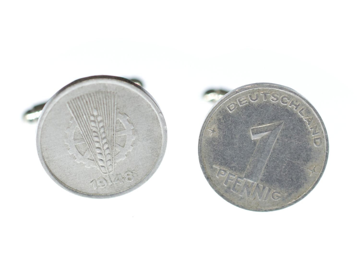 1 Pfennig Ddr Manschettenknöpfe Miniblings Ostalgie Münzen Geld Groschen Alt von Miniblings