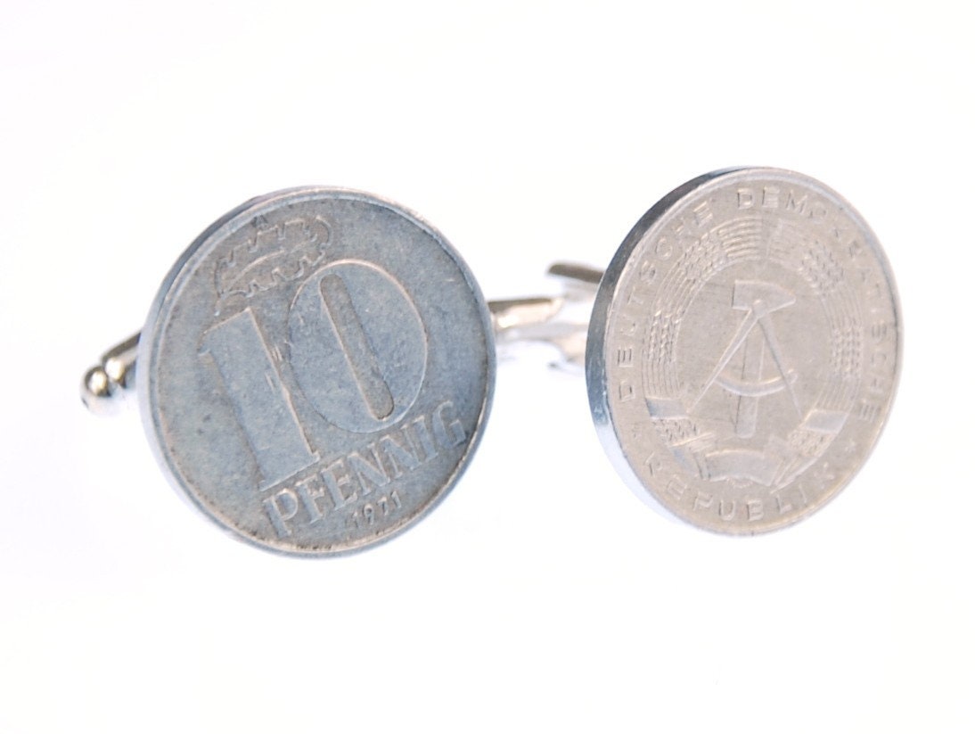 10 Pfennig Ddr Manschettenknöpfe Miniblings Münzen Geld Mark Pfennige Neu von Miniblings