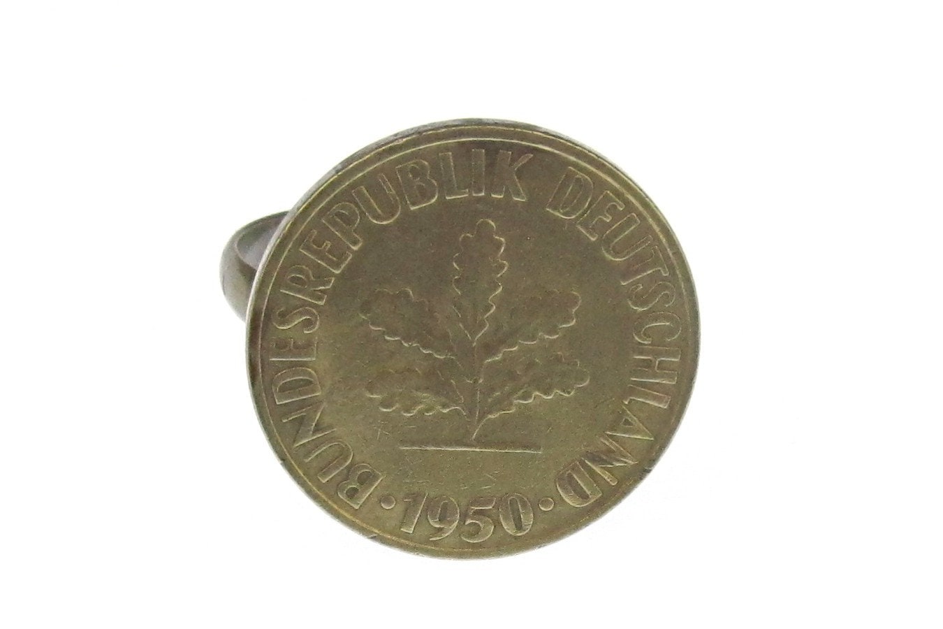 10 Pfennig Echte Münze Ring Miniblings Brd Deutsche Mark Dm Groschen Geld Kopf von Miniblings