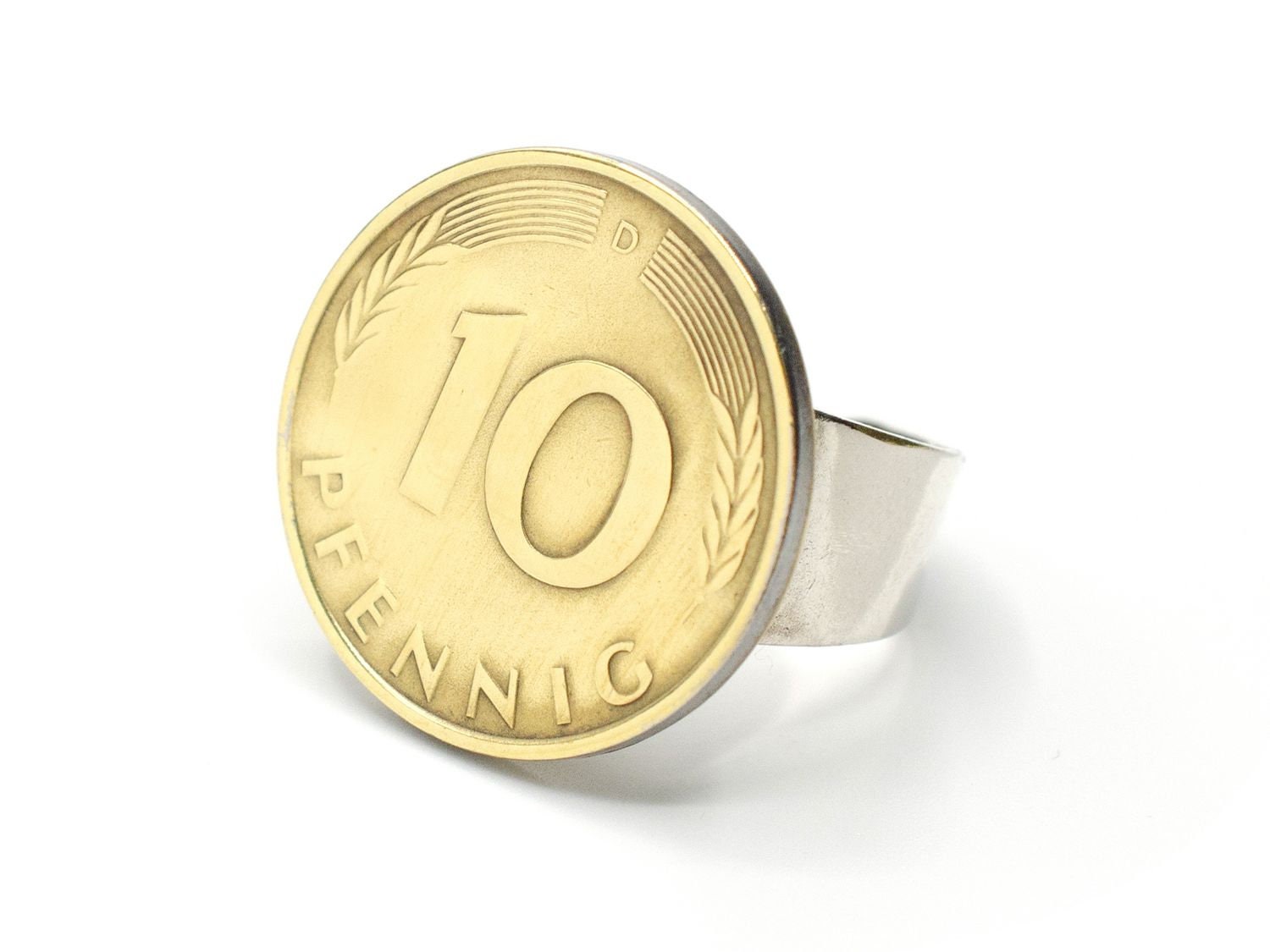 10 Pfennig Echte Münze Ring Miniblings Brd Deutsche Mark Dm Groschen Geld Zahl von Miniblings
