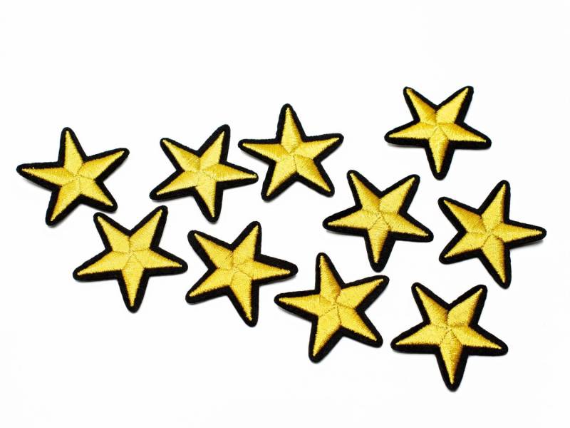 10x Set Sterne Bügelbild Aufnäher Aufbügler Miniblings Stern Sternchen Star Gelb von Miniblings