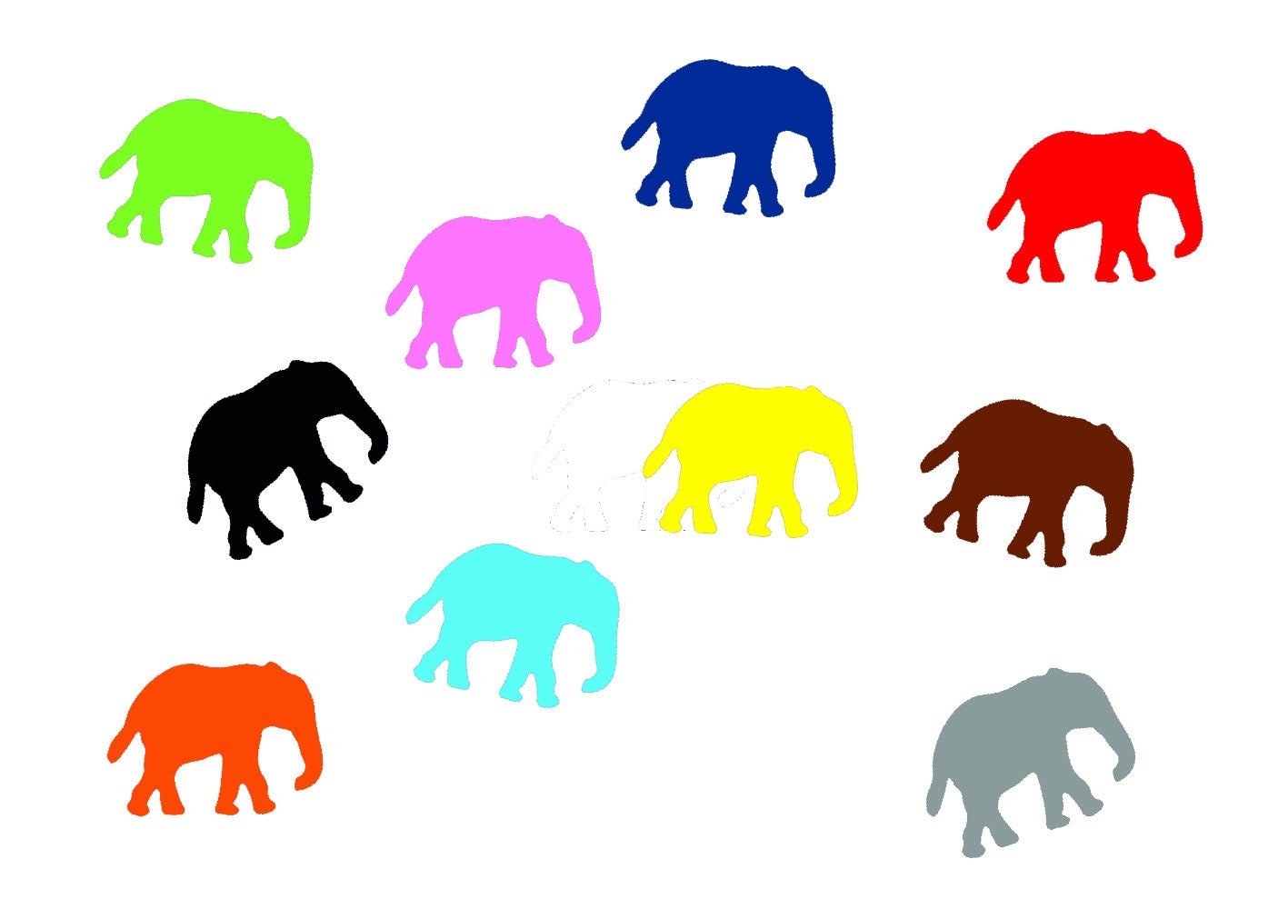 10x Transfert Tissu Miniblings 34mm Aspect Velours Elephant von Miniblings