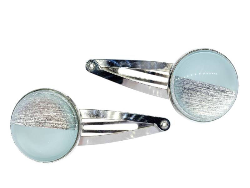 2Er Set Cabochon Haarspange Haarspangen Himmel Horizont Silber Türkis Blau von Miniblings