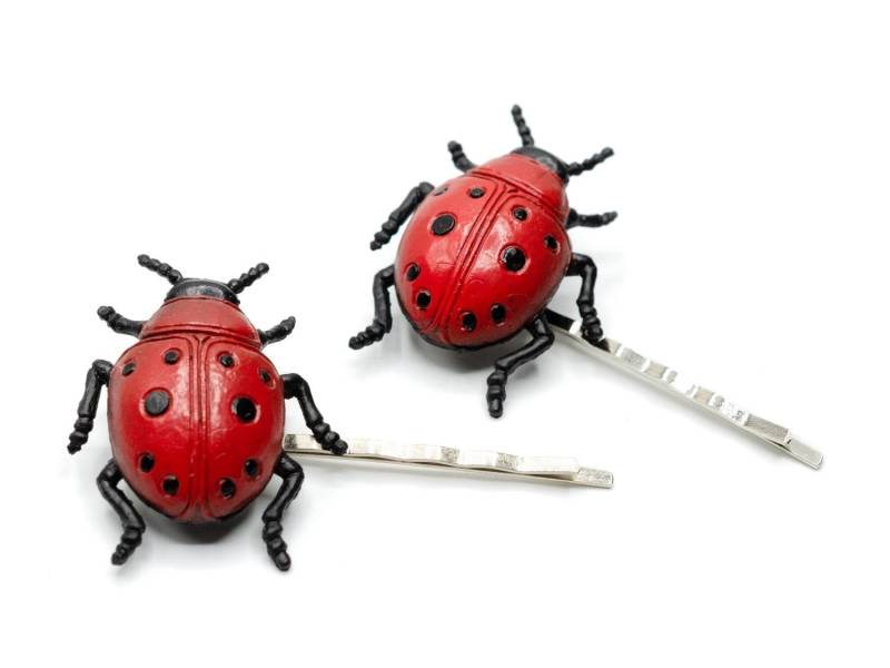 2Er Set Marienkäfer Haarklammer Miniblings Haarspangen Glücksbringer Glück Käfer von Miniblings