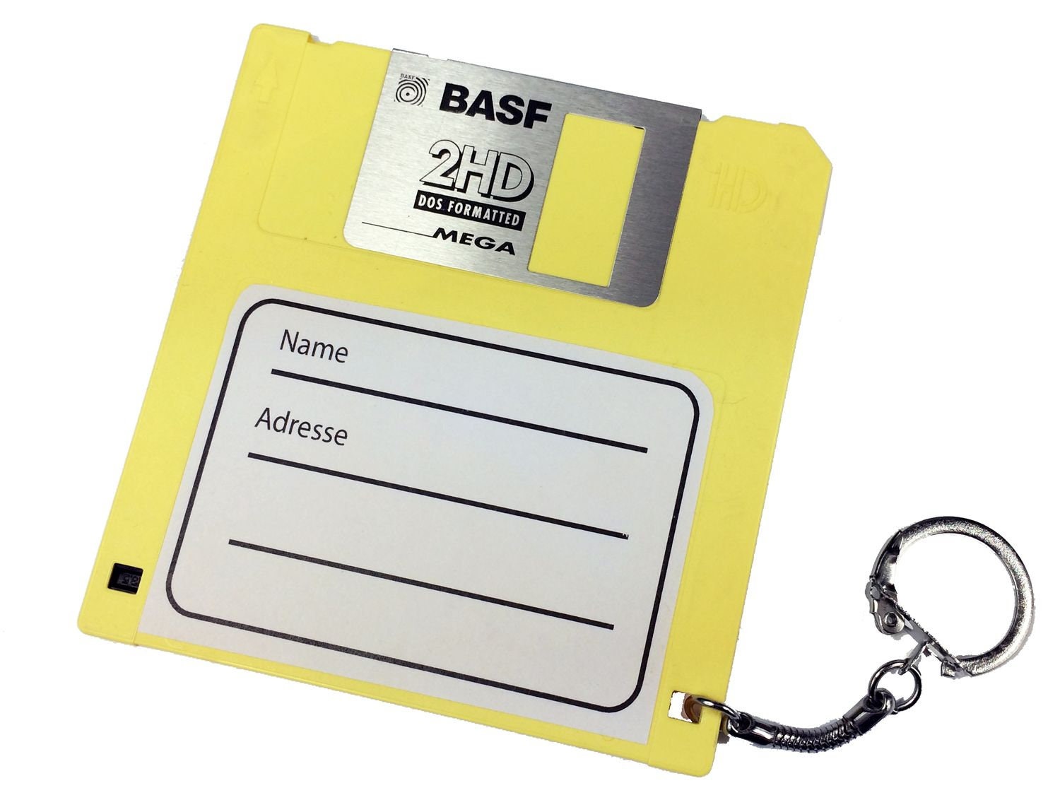 Adressanhänger Taschenanhänger Kofferanhänger Diskette Retro Disc Floppy Gelb von Miniblings