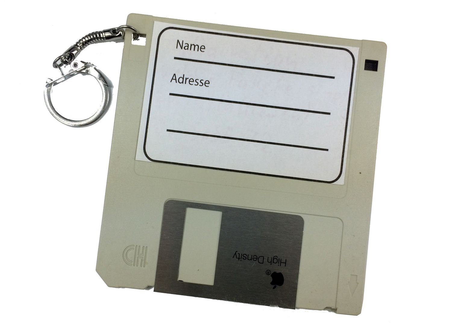 Adressanhänger Taschenanhänger Kofferanhänger Diskette Retro Disc Floppy Grau von Miniblings