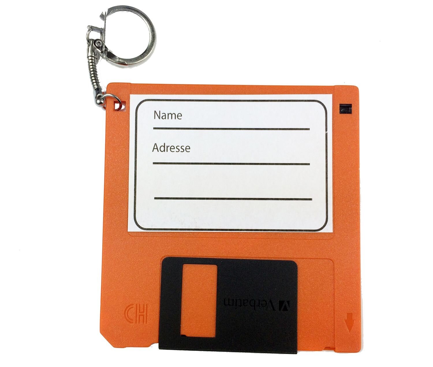 Adressanhänger Taschenanhänger Kofferanhänger Diskette Retro Disc Floppy Orange von Miniblings