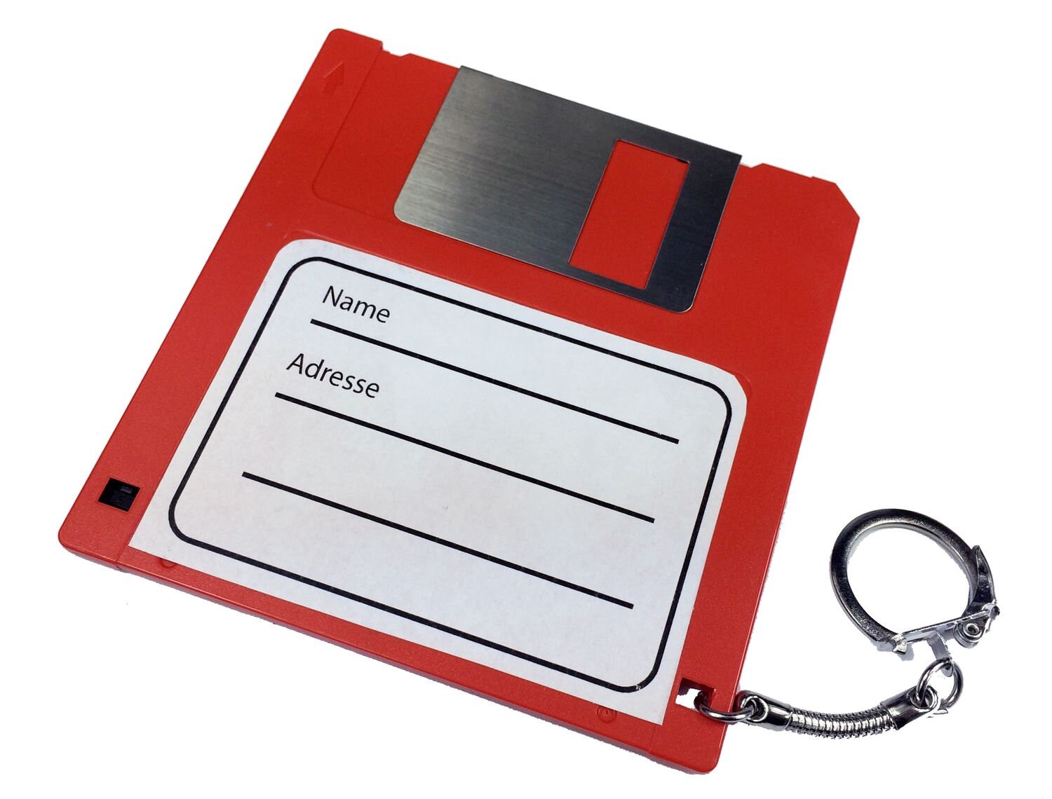 Adressanhänger Taschenanhänger Kofferanhänger Diskette Retro Disc Floppy Rot von Miniblings