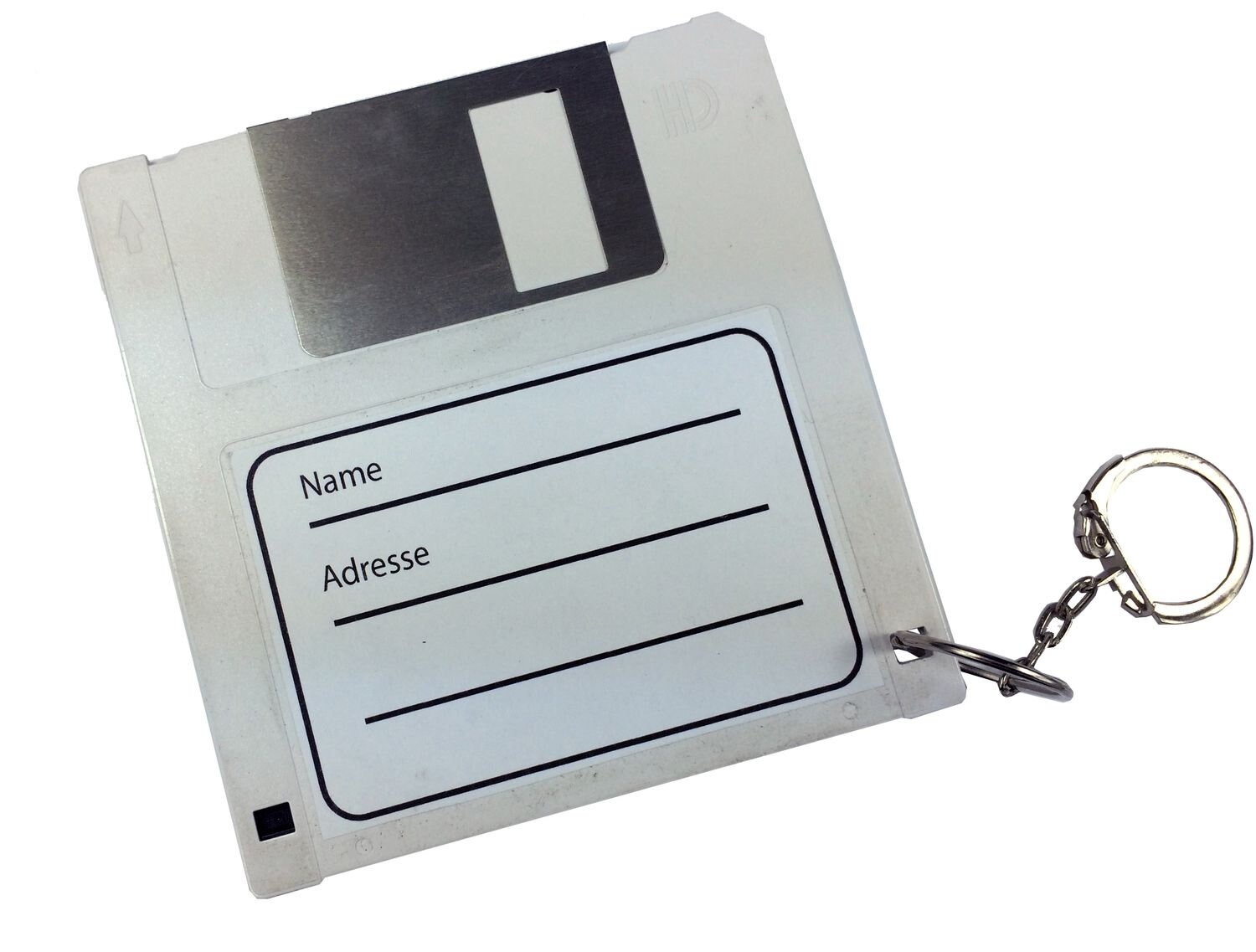 Adressanhänger Taschenanhänger Kofferanhänger Diskette Retro Disc Floppy Weiss von Miniblings