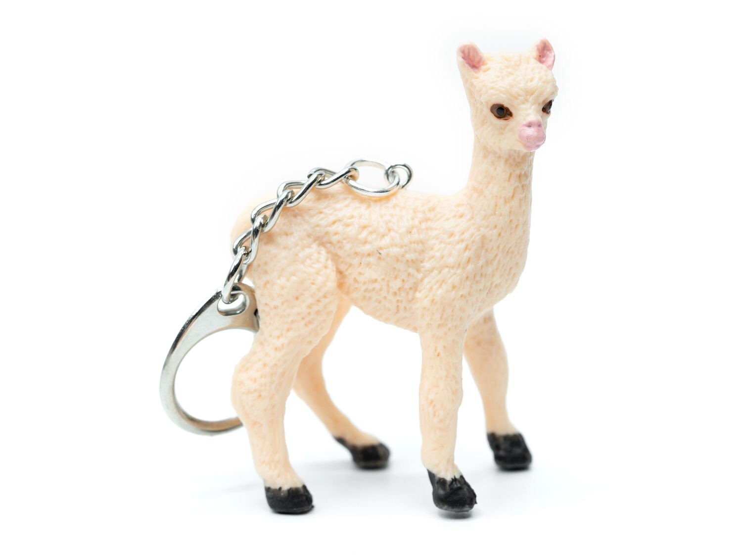 Alpacca Schlüsselanhänger Miniblings Anhänger Lama Wolle Alpaka 60mm Weiß von Miniblings