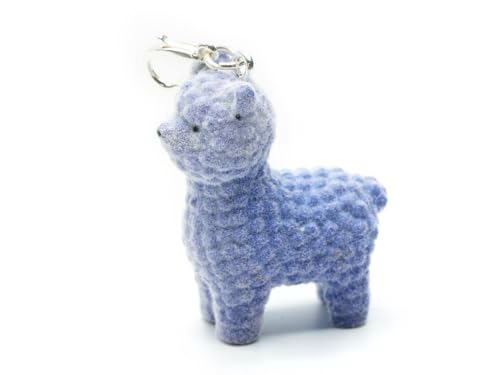 Miniblings Alpaka Charm Anhänger niedlich Lama Tier Wandern Kinder Flock lila- Handmade Modeschmuck I Kettenanhänger versilbert | Bettelanhänger Bettelarmband | Anhänger für Armband von Miniblings