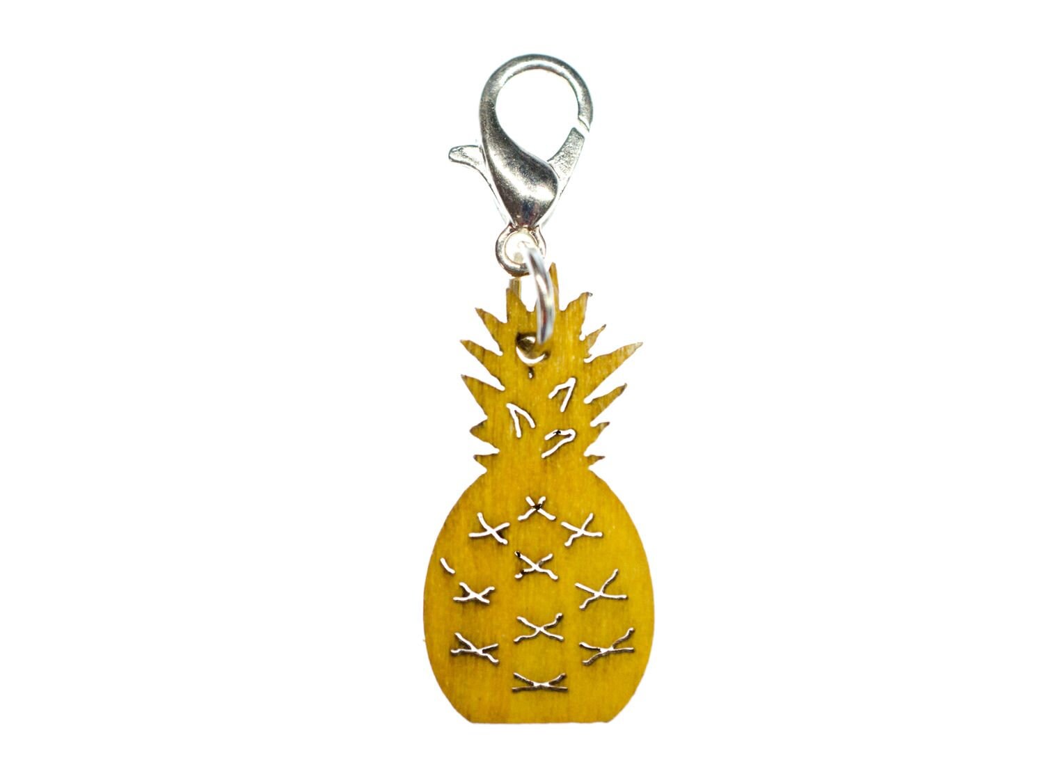 Ananas Charm Anhänger Bettelanhänger Miniblings Obst Früchte Frucht Holz Gelb von Miniblings