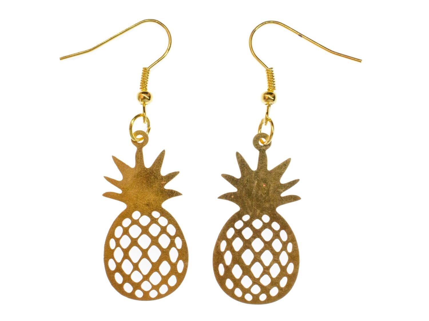 Ananas Ohrringe Miniblings Hänger Obst Sommer Ferien Urlaub Golden von Miniblings