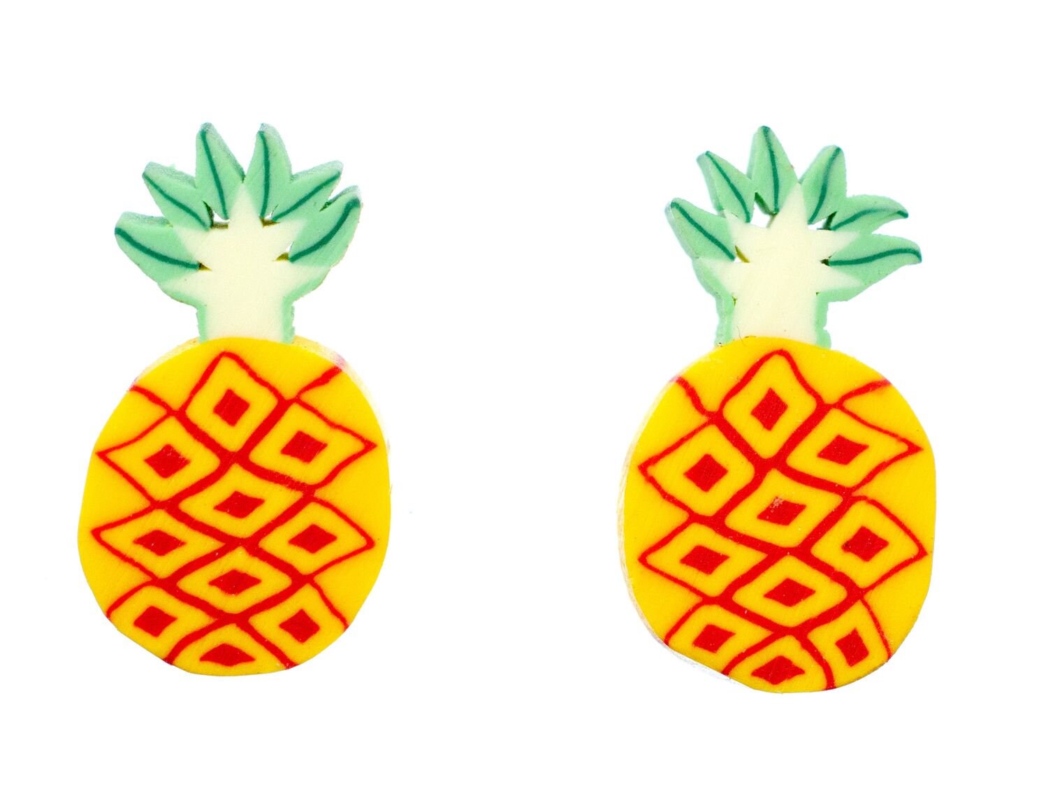 Ananas Raster Ohrstecker Miniblings Stecker Frucht Exotisch Obst Kunststoff von Miniblings