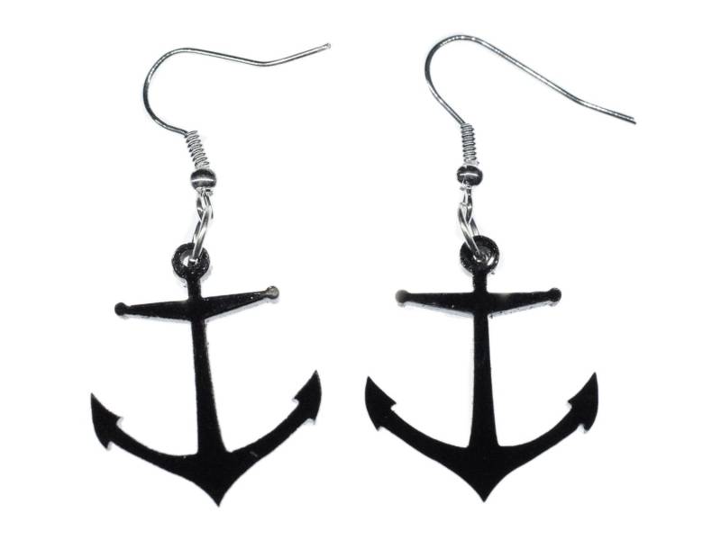 Anker Ohrringe Miniblings Hänger Maritim Boot Ankerohrringe Acrylglas Schwz von Miniblings