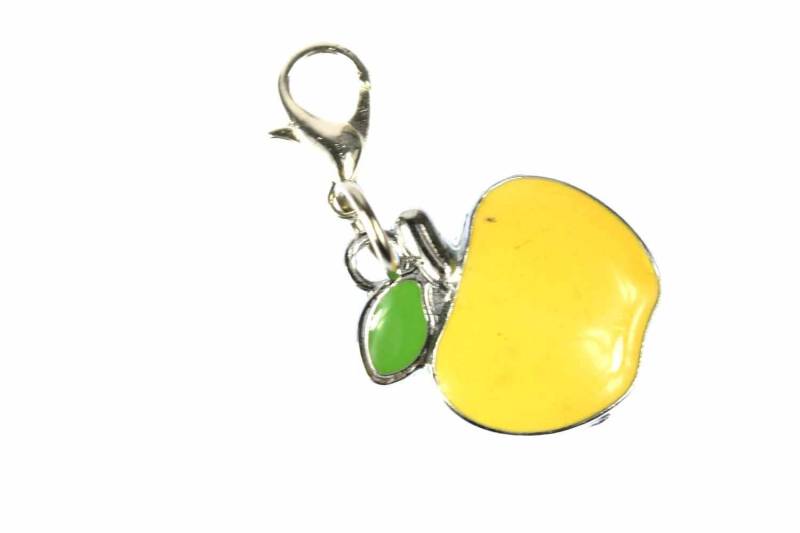 Apfel Äpfel Obst Charm Zipper Pull Anhänger Bettelanhänger Miniblings Flach Gelb von Miniblings