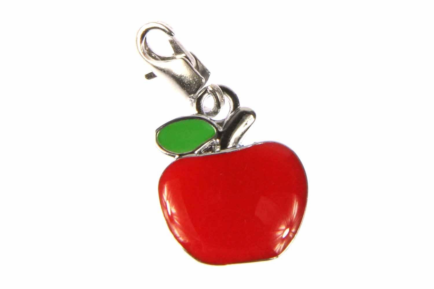 Apfel Äpfel Obst Charm Zipper Pull Anhänger Miniblings Metall Emailliert Rot von Miniblings