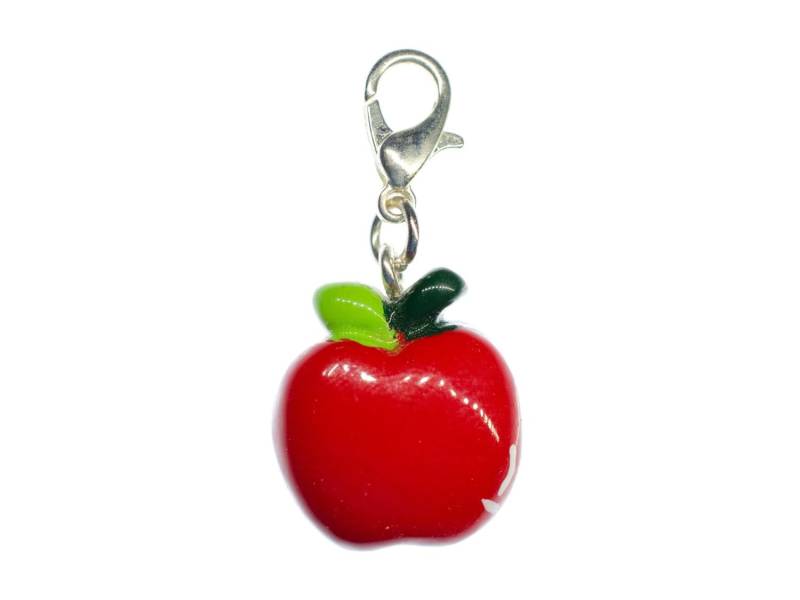 Apfel Charm Anhänger Bettelarmband Miniblings Charms Rot Kunstharz Flach von Miniblings