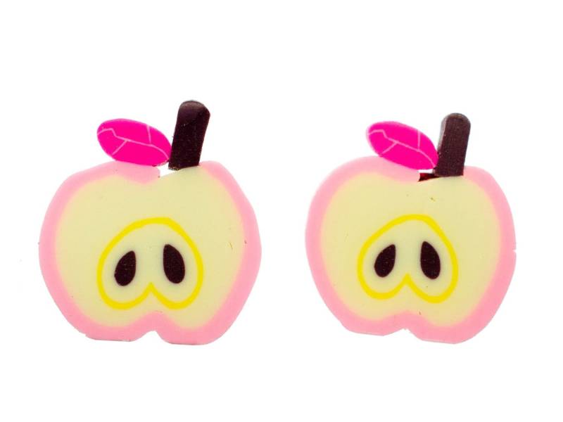 Apfel Ohrstecker Miniblings Stecker Ohrringe Frucht Früchte Apple Obst Rosa Weiß Apfel Ohrstecker Miniblings Stecker Ohrringe Frucht Früchte Apple Obst Rosa Weiß von Miniblings