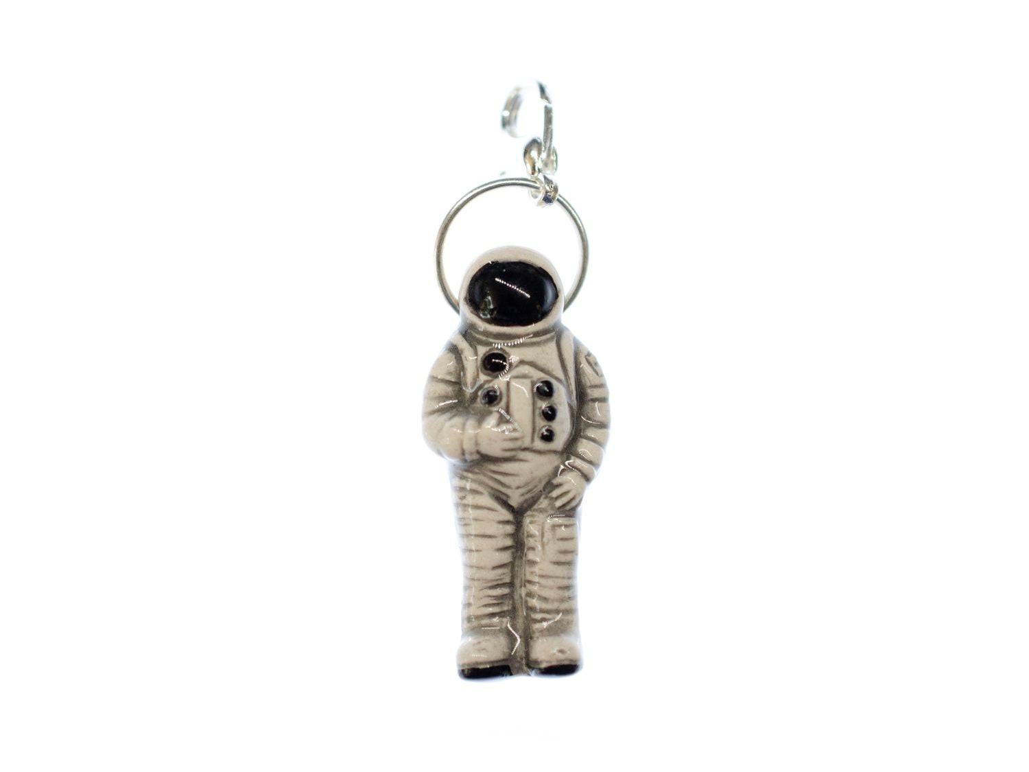 Astronaut Charm Raumschiff Zipper Pull Anhänger Miniblings Raumfahrer Keramik von Miniblings