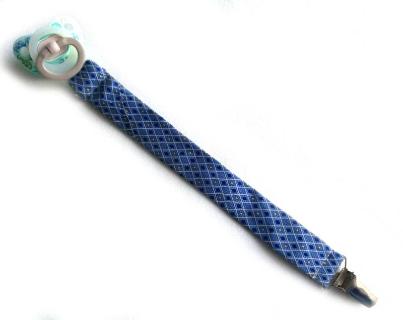 Schnullerkette Krawatte Miniblings Handarbeit Schnuller Clip Schnullerband Blau von Miniblings
