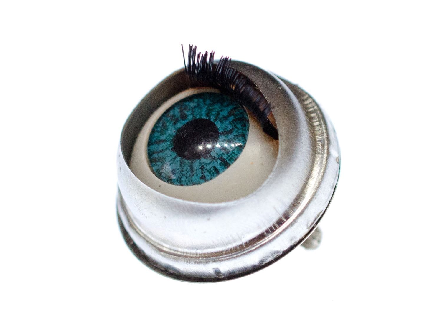 Auge Brosche Anstecknadel Miniblings Pin Mensch Medizin Halloween Puppenauge von Miniblings