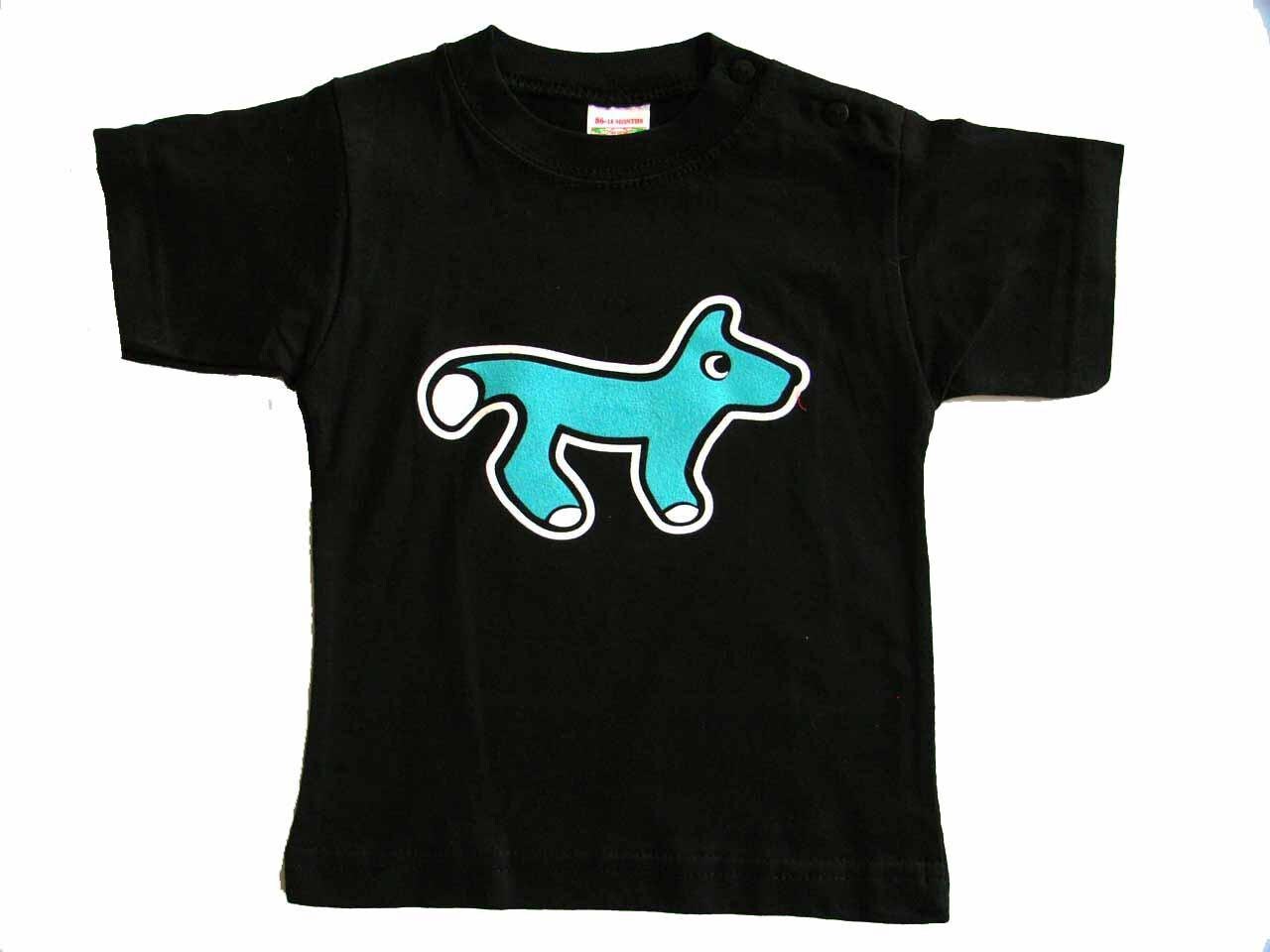 Baby T-Shirt Kalle Fux Handarbeit Kinder Tshirt Schwarz Fuchs Blau Gr. 62 von Miniblings