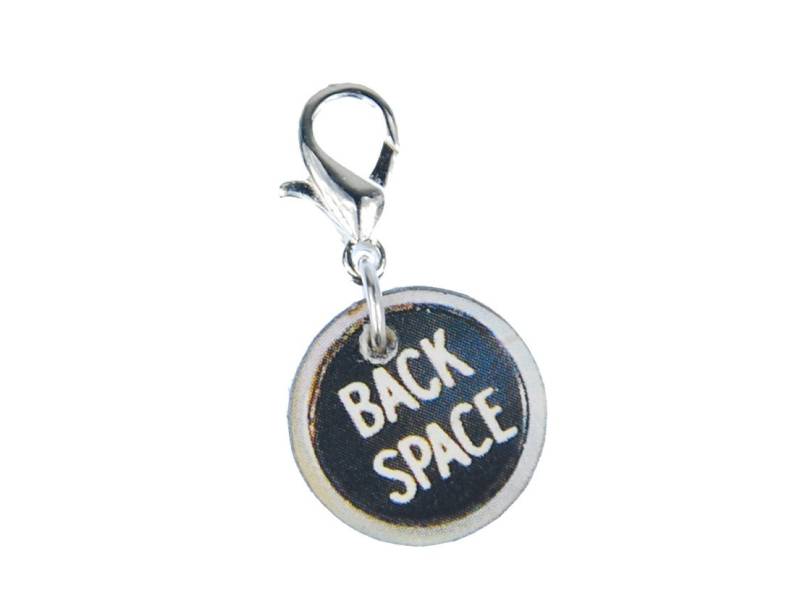 Back Space Charm Anhänger Miniblings Zeichen Schreibmaschine Taste Holz von Miniblings