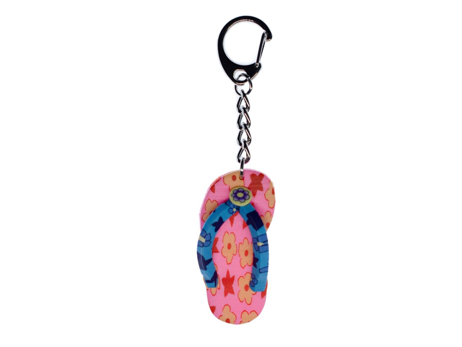 Badelatschen Schlüsselanhänger Miniblings Schlüsselring Sandale Gummi Rosa Pink von Miniblings