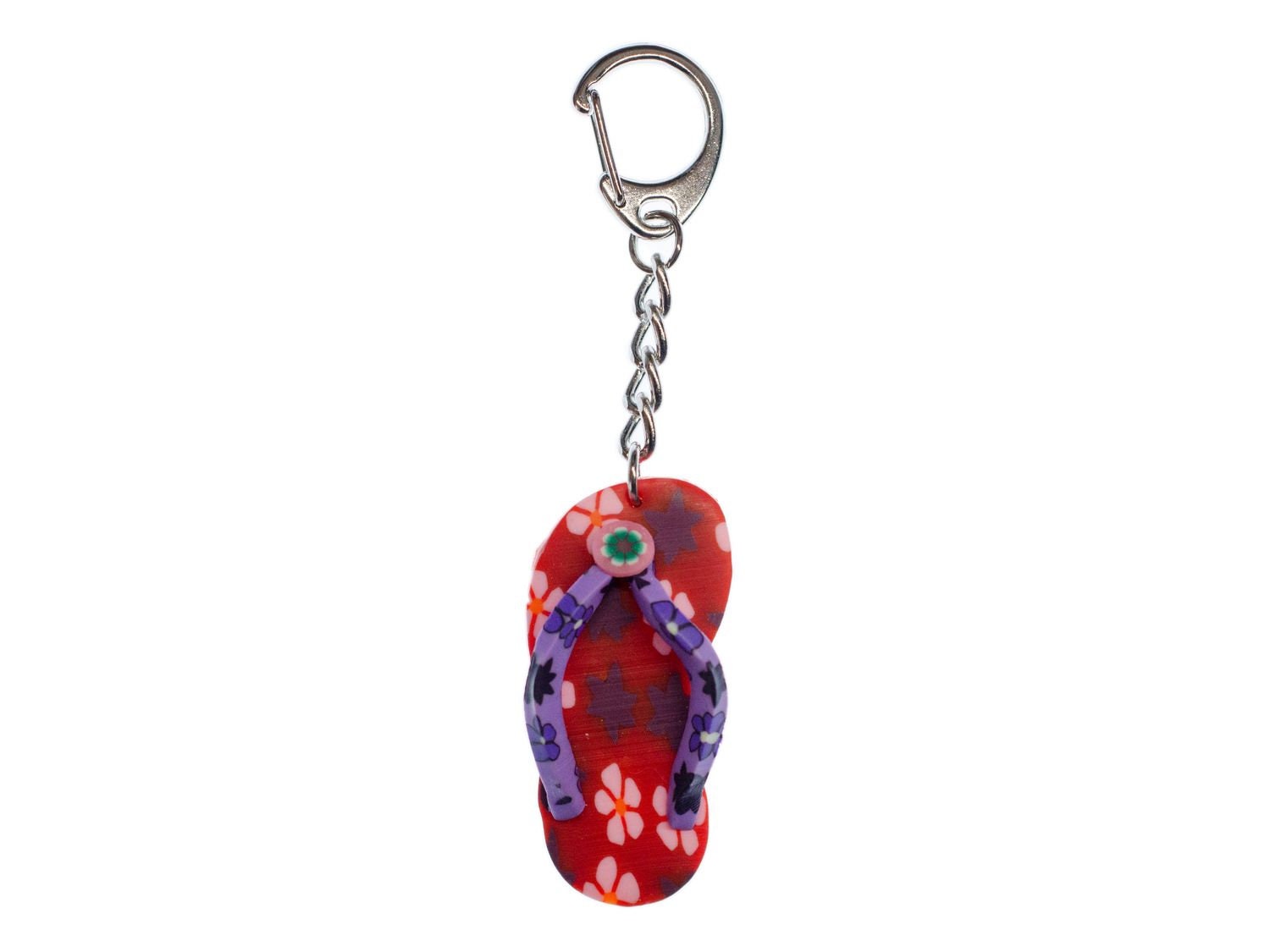 Badelatschen Schlüsselanhänger Miniblings Schlüsselring Sandale Gummi Rot von Miniblings