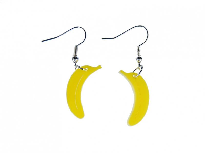 Banane Acrylglas Ohrringe Miniblings Hänger Sommer Acryl Gelasert Affe Gelb von Miniblings
