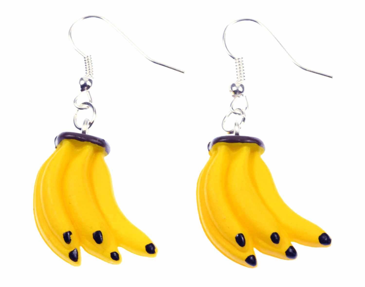 Banane Ohrringe Miniblings Hänger Bananenohrringe Sommer Obst Karneval Kunststoff von Miniblings