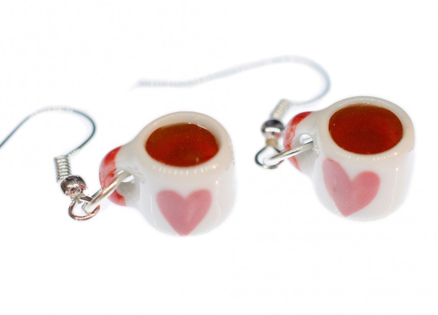 Becher Tasse Kaffetasse Ohrringe Miniblings Teetasse Kaffeebecher Kaffee Herz von Miniblings