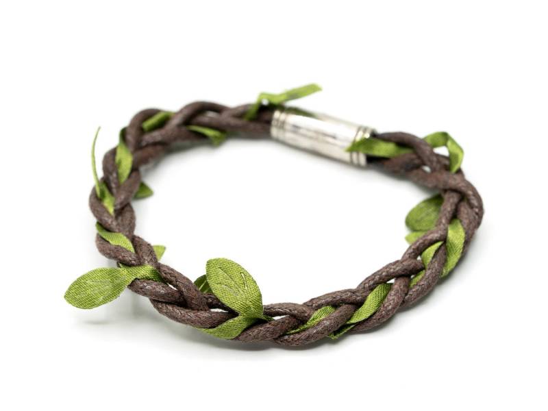 Blätter Armband Miniblings Glücksarmband Ast Baum Natur Textil von Miniblings