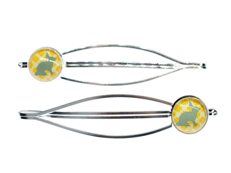 Blauer Hase 2Er Set Haarspangen Cabochon Miniblings Kaninchen Ostern Osterhase Blauer Hase 2Er Set Haarspangen Cabochon Miniblings Kaninchen Ostern Osterhase von Miniblings