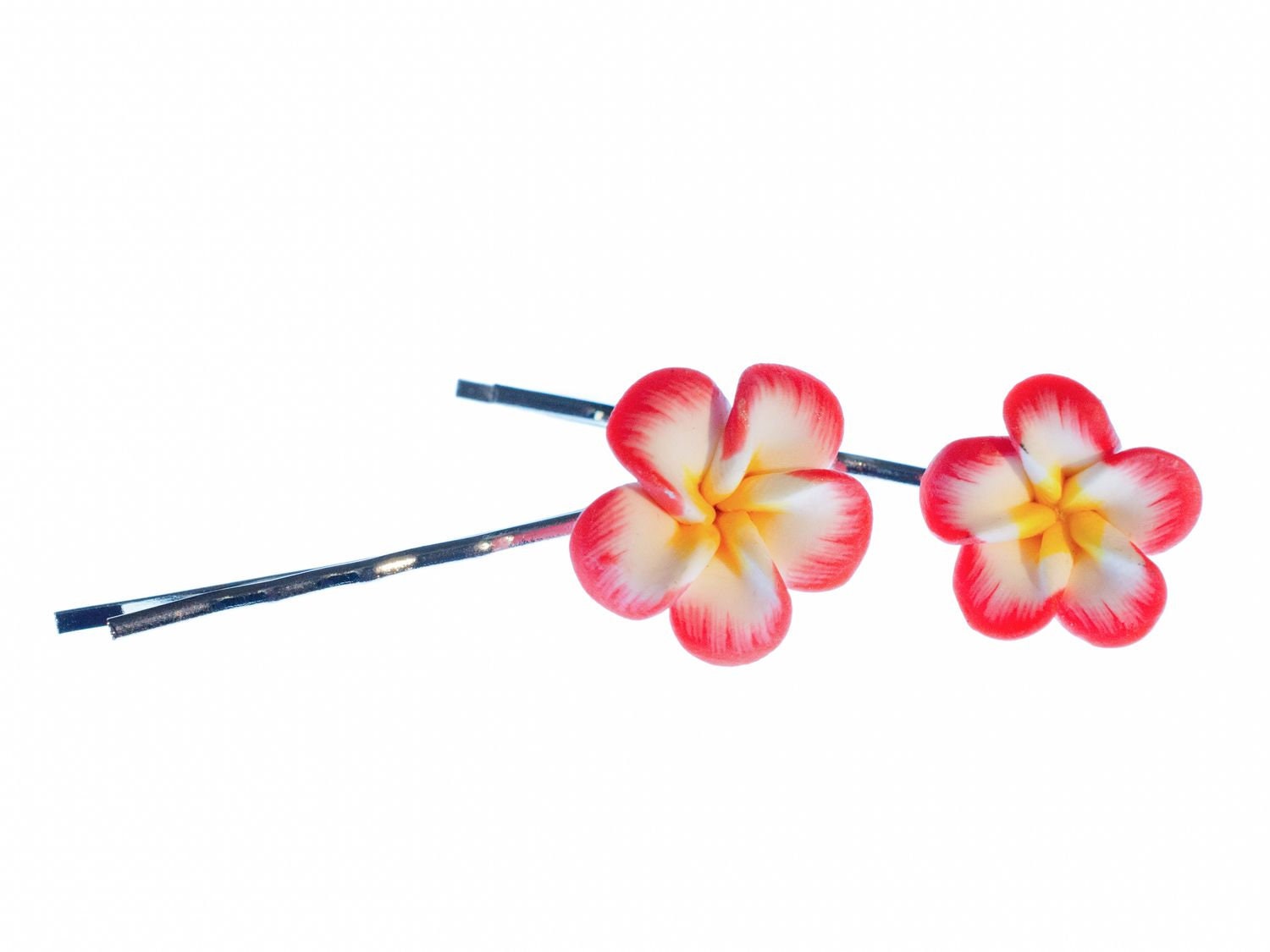 Blume Frangipani Plumeria 2Er Set Haarspangen Spange Haar Miniblings Sommer von Miniblings