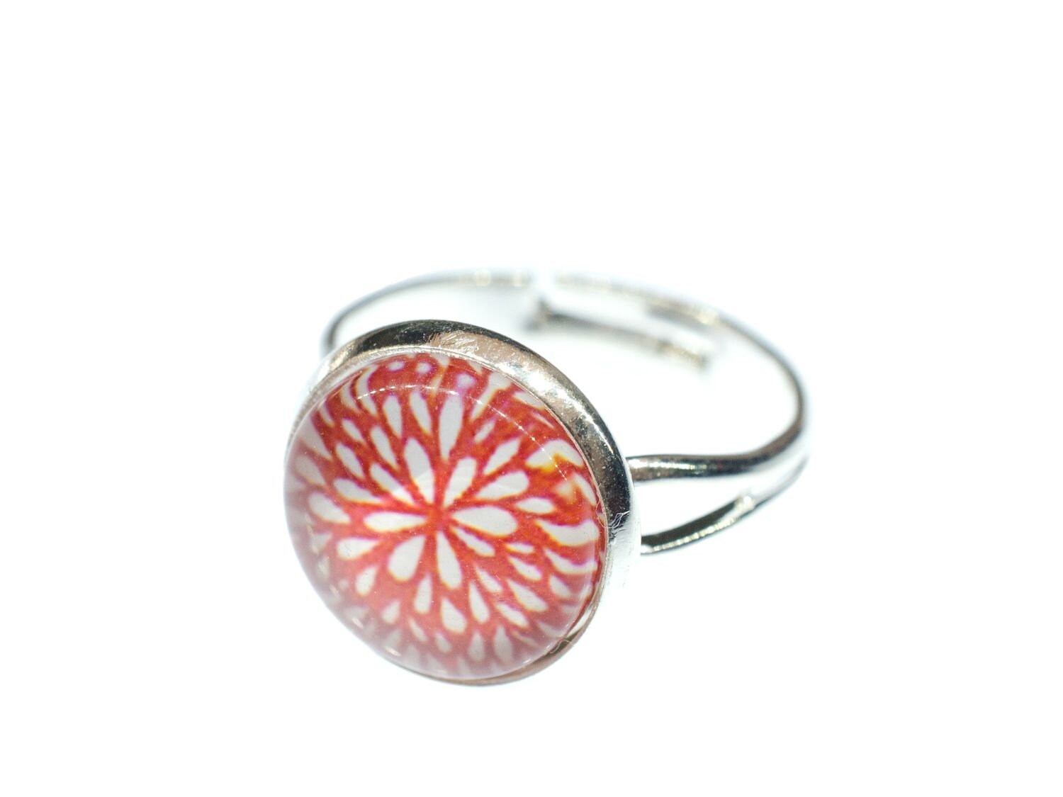 Blumenmuster Ring Miniblings Schlicht Silber Herbst Natur Pflanze Blume Rot von Miniblings