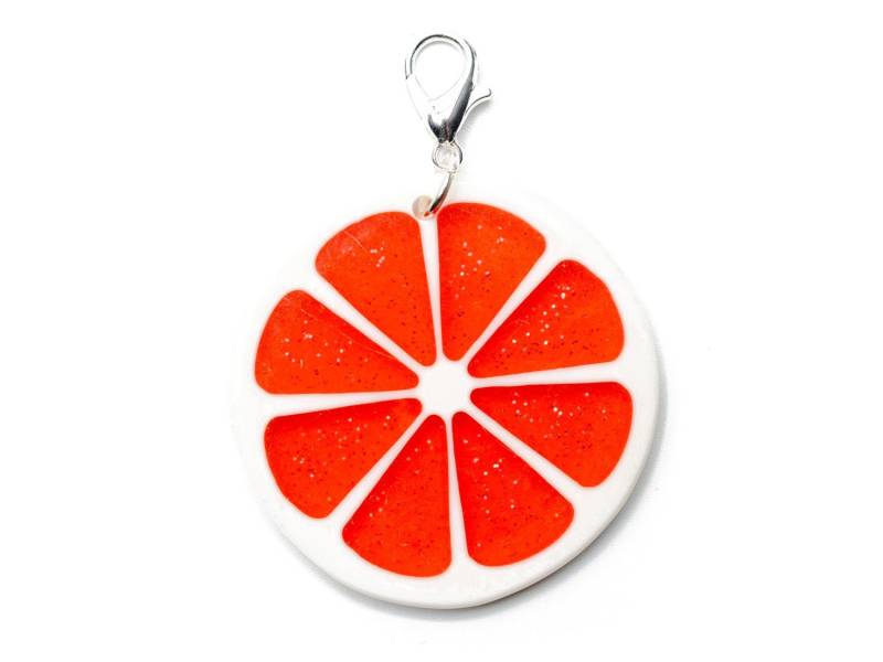 Blutorange Charm Orange Pampelmuse Zipper Pull Anhänger Bettelanhänger Rot von Miniblings
