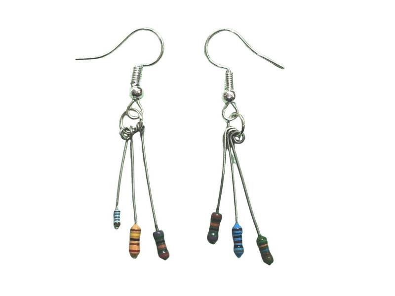 Elektronik Widerstand Ohrringe Miniblings Hänger Upcycling Strom Löten Platine 3Er von Miniblings