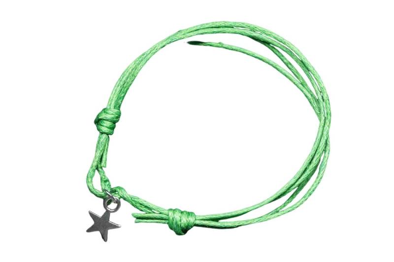 Kordel Armband Miniblings Band Knoten Stern Anhänger Filigran Silber Grün von Miniblings