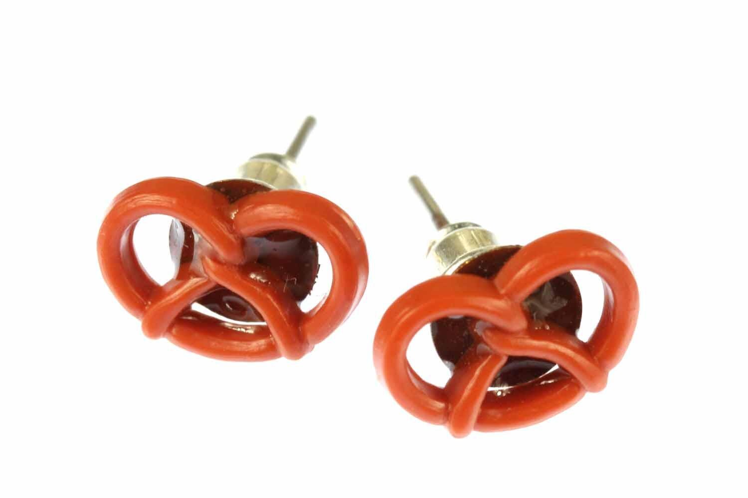 Brezel Ohrstecker Miniblings Stecker Ohrringe Brezn Oktoberfest Wiesn Bayern 1cm von Miniblings