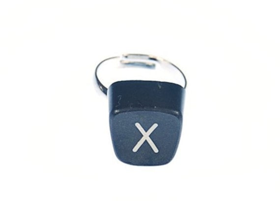 Buchstaben Ring X Vintage Schreibmaschinentaste Miniblings Unikat Eckig Buchstaben Ring X Vintage Schreibmaschinentaste Miniblings Unikat Eckig von Miniblings